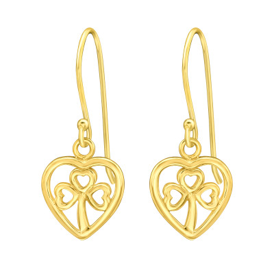 Silver Hearts Clover Earrings