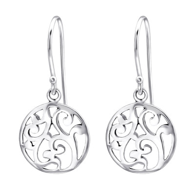 Silver Round Earrings