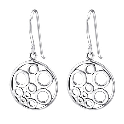 Silver Round Earrings