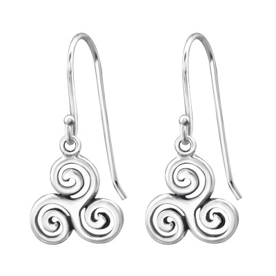 Silver Triskelion Earrings