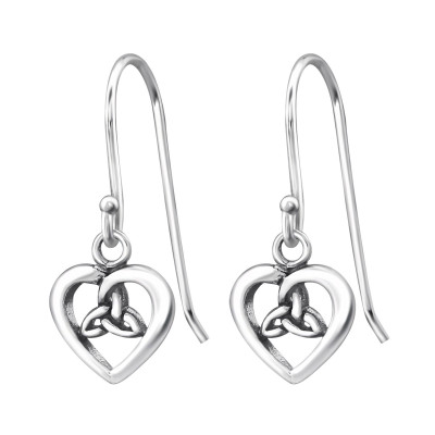 Silver Celtic Heart Earrings