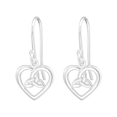 Silver Celtic Heart Earrings