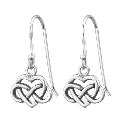 Silver Celtic Heart Earrings