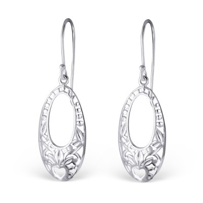 Oval Sterling Silver Earrings