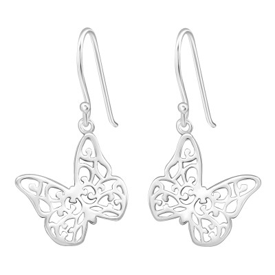 Silver Butterfly Earrings