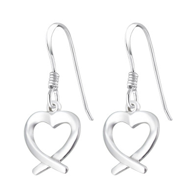 Silver Unclosed Heart Earrings