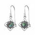 Silver Flower Earrings with Epoxy and Imitation Stone