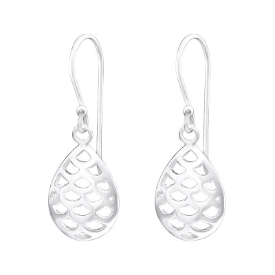 Silver Pear Earrings