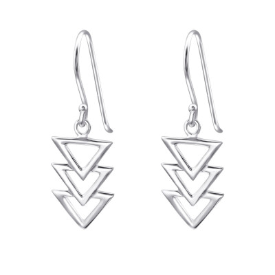 3 Triangles Sterling Silver Earrings