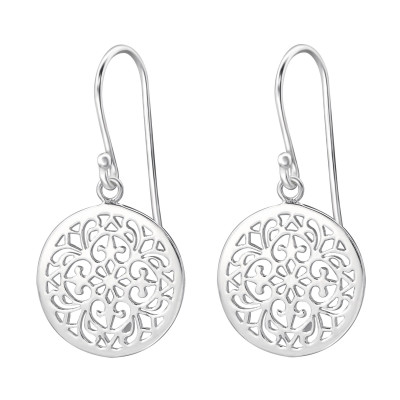 Silver Round Earrings