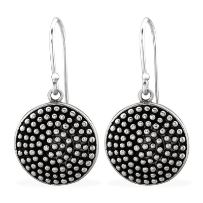 Silver Round Bali Earrings