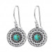 Silver Ethnic Earrings with Imitation Stone