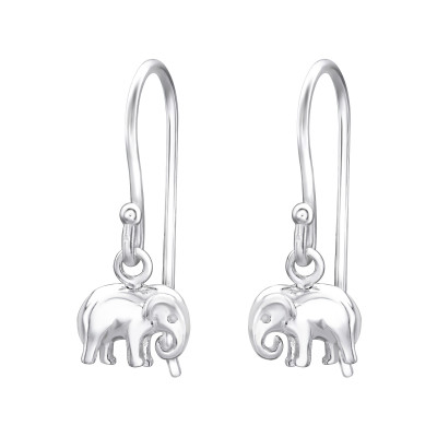 Silver Elephant Earrings