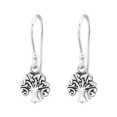 Silver Celtic Tree Of Life Earrings