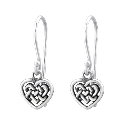 Silver Celtic Heart Earrings