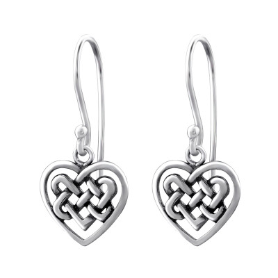 Silver Celtic Heart Earrings