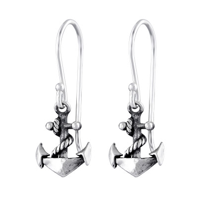 Silver Anchor Earrings