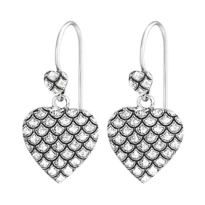 Silver Double Heart Earrings