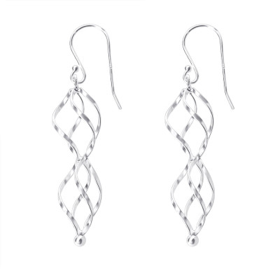 Silver Twisted Earrings