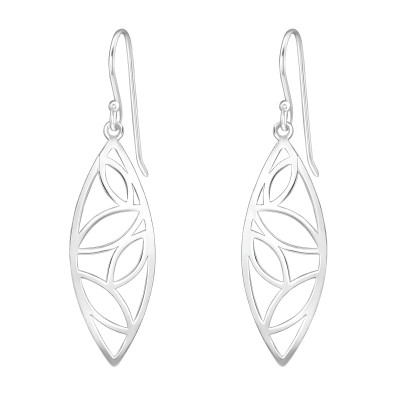 Silver Laser Cut Leaves Earrings