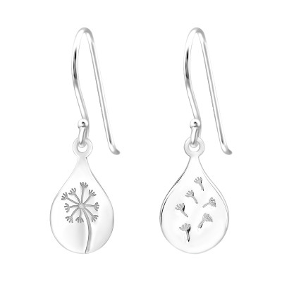 Silver Laser Cut Dandelion Flower Earrings