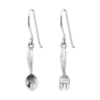 Silver Fork and Spoon Earrings