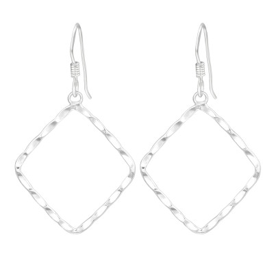 Silver Square Earrings