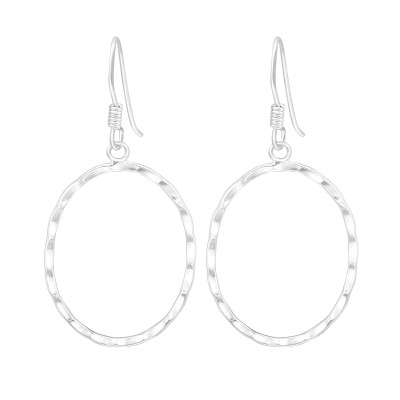 Silver Oval Earrings