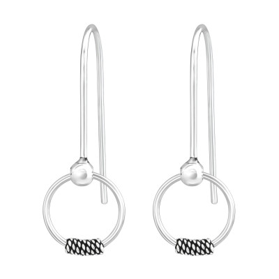 Bali Hoop Sterling Silver Earrings