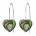 Silver Heart Earrings with Imitation Stone