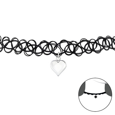 Heart Sterling Silver Choker