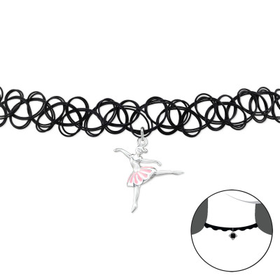 Ballerina Sterling Silver Choker with Epoxy