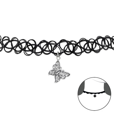 Butterfly Sterling Silver Choker