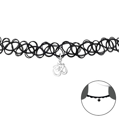 Om Symbol Sterling Silver Choker