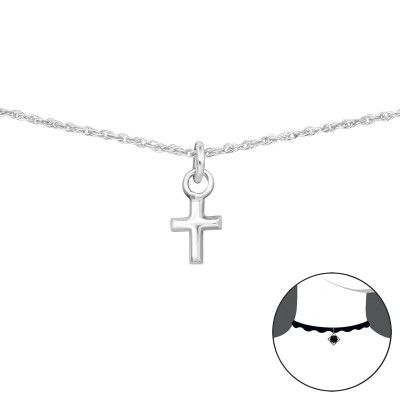 Silver Cross Choker