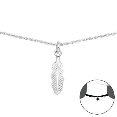 Silver Feather Choker