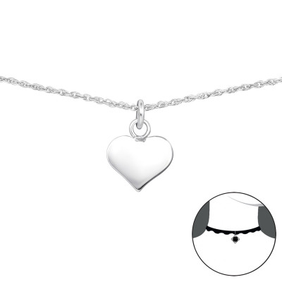 Silver Heart Choker