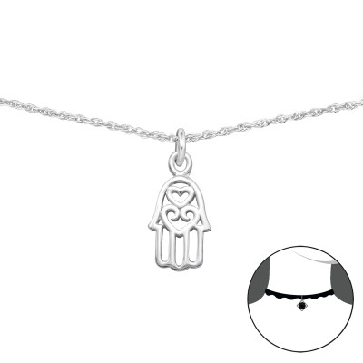 Hamsa Sterling Silver Choker