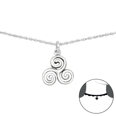 Silver Triskelion Choker