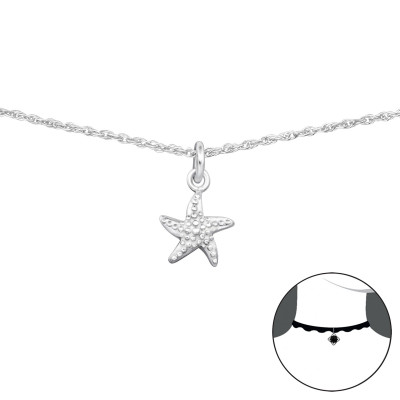 Silver Starfish Choker