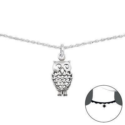 Silver Owl Choker