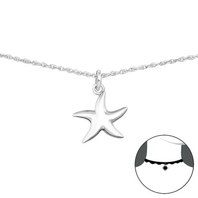 Silver Starfish Choker