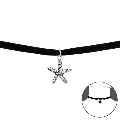 Silver Starfish Choker