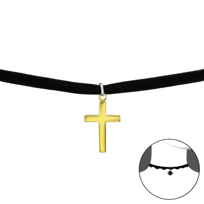 Silver Cross Choker