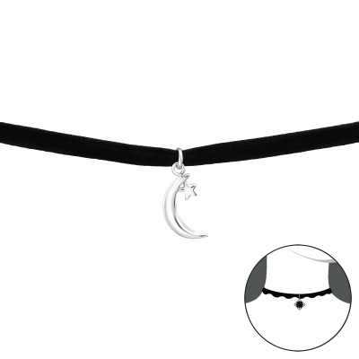 Silver Moon and Star Choker