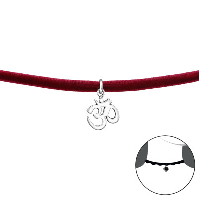 Silver Om Symbol Choker