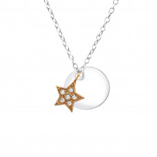Star Sterling Silver Necklace with Cubic Zirconia
