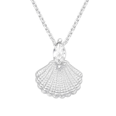 Silver Marquise Necklace with Cubic Zirconia