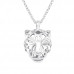 Silver Tiger Necklace with Cubic Zirconia