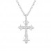 Silver Cross Necklace with Cubic Zirconia